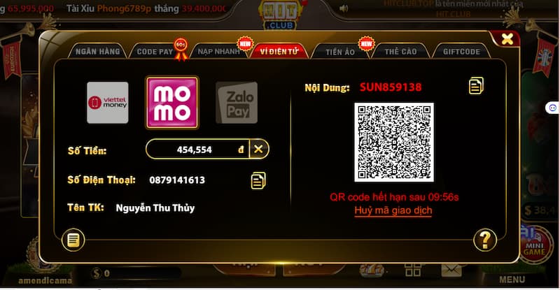 Nạp tiền HitClub: Hướng dẫn nhanh chóng trong 3 phút 4 Nạp tiền thông qua ví điện tử